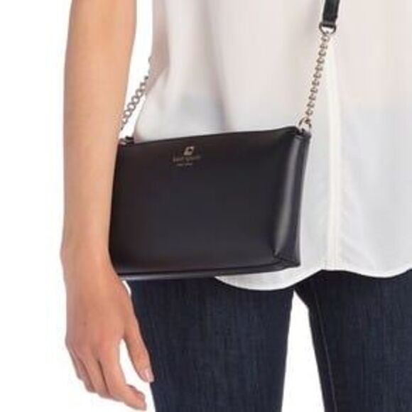 NWT kate spade $248 new york declan Designer Crossbody in Black Leather - Picture 4 of 8